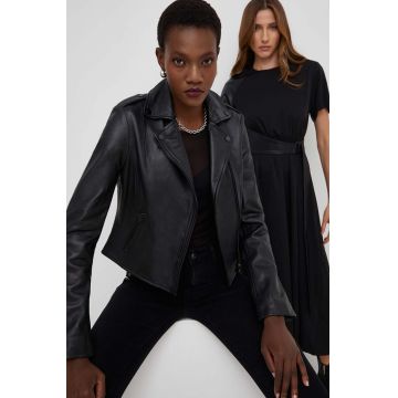 Answear Lab geaca ramones de piele X limited collection NO SHAME femei, culoarea negru, de tranzitie