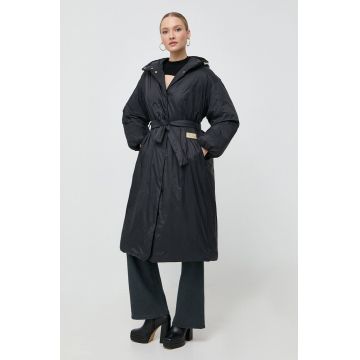 Armani Exchange geaca femei, culoarea negru, de iarna, oversize
