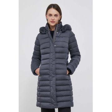 Geox geaca de puf femei, culoarea gri, de iarna