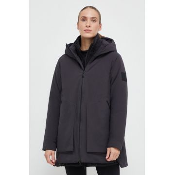 Jack Wolfskin geaca femei, culoarea negru, de iarna
