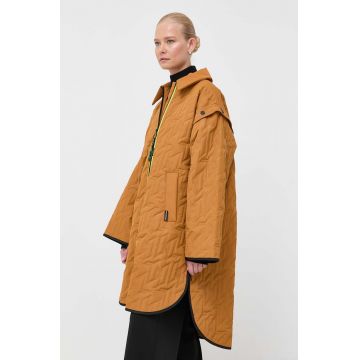Karl Lagerfeld geaca femei, culoarea maro, de tranzitie, oversize