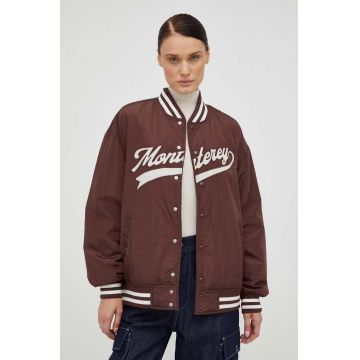 Levi's geaca bomber femei, culoarea maro, de tranzitie