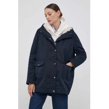 Pepe Jeans geaca Nancy femei, culoarea albastru marin, de tranzitie