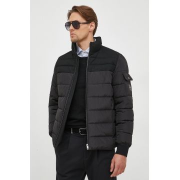 BOSS geaca barbati, culoarea negru, de tranzitie