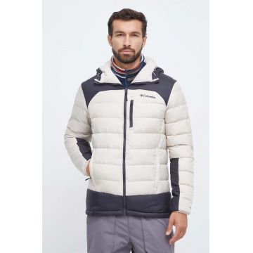 Columbia geacă de puf M Autumn Park Down Hooded Jacket bărbați, culoarea bej, de tranziție 1930241