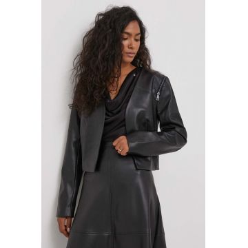 Dkny geaca femei, culoarea negru, de tranzitie