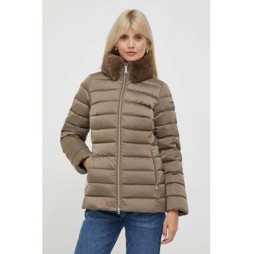 Geox geaca de puf BETTANIE femei, culoarea maro, de iarna