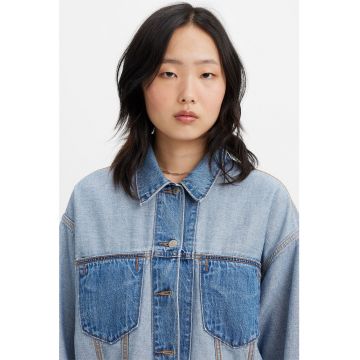 Jacheta reversibila relaxed fit din denim