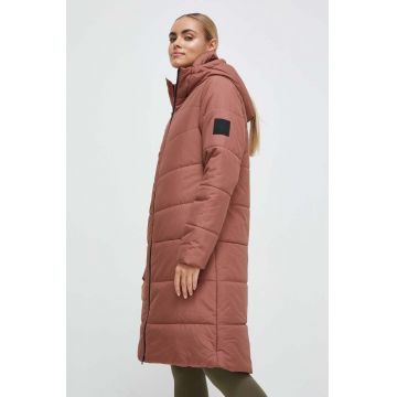 Jack Wolfskin geaca femei, culoarea maro, de iarna