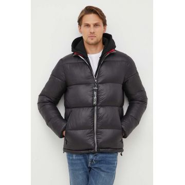 Karl Lagerfeld geaca barbati, culoarea negru, de iarna