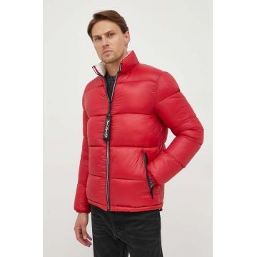 Karl Lagerfeld geaca barbati, culoarea rosu, de iarna