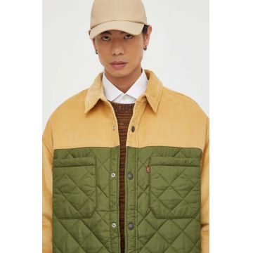 Levi's geaca barbati, culoarea verde, de tranzitie