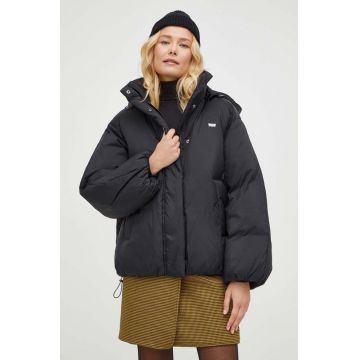 Levi's geaca de puf femei, culoarea negru, de iarna, oversize