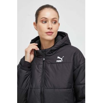 Puma geaca femei, culoarea negru, de iarna