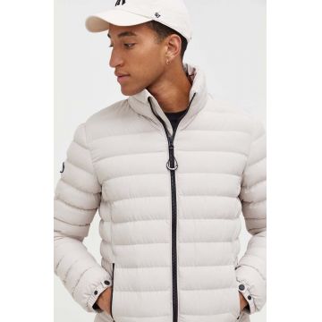 Superdry geaca barbati, culoarea bej, de iarna