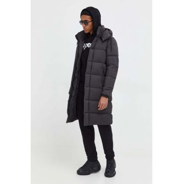 Superdry geaca barbati, culoarea negru, de iarna