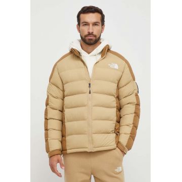 The North Face geaca barbati, culoarea bej, de iarna