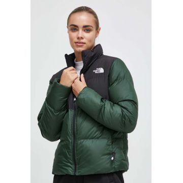 The North Face geaca femei, culoarea verde, de iarna
