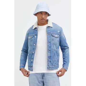 Tommy Jeans geaca jeans barbati, de tranzitie