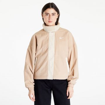 Nike Sportswear Essential Women's Woven Fleece-Lined Jacket Hemp/ Sanddrift/ White
