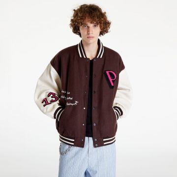 Jacheta PREACH Patched Varsity Jacket Brown/ Creamy