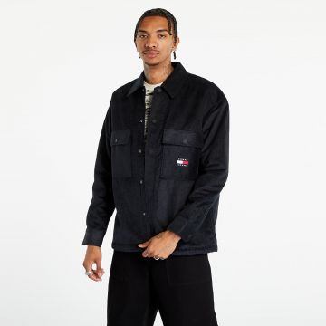 Tommy Jeans Sherpa Lined Cord Overshirt Black
