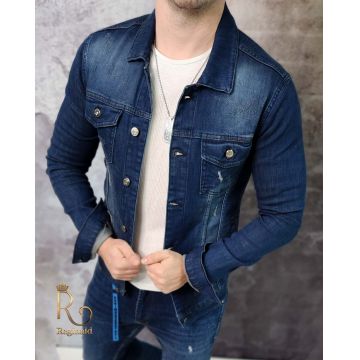 Geaca de blug pentru bărbați, Slim Fit, Bleumarin - GB174