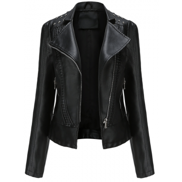 JACHETA DE PIELE ARTIFICIALA PRESLEA neagra