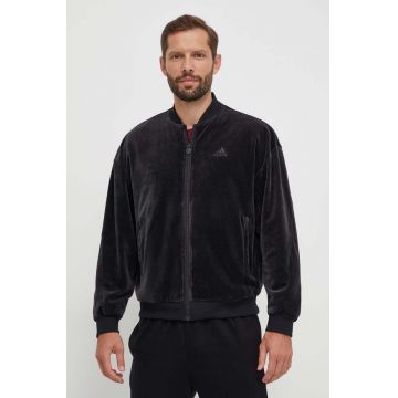 adidas geaca bomber cu doua fete barbati, culoarea negru, de tranzitie, oversize