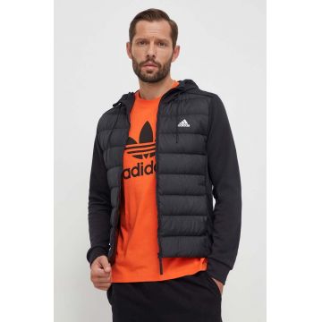 adidas geaca de puf barbati, culoarea negru, de tranzitie