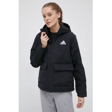 adidas Performance geaca femei, culoarea negru, de tranzitie