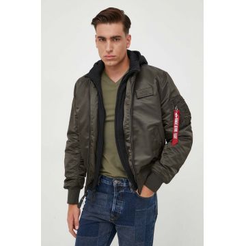 Alpha Industries geaca bomber MA-1 D-Tec barbati, culoarea verde, de iarna