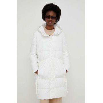 Answear Lab geaca femei, culoarea alb, de iarna