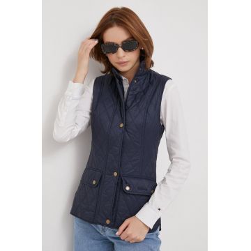 Barbour vesta femei, culoarea albastru marin, de tranzitie
