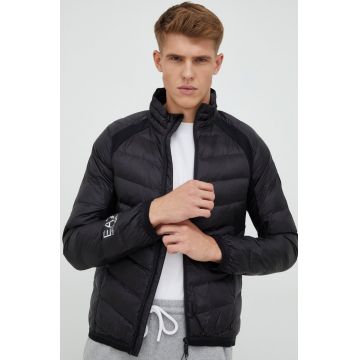 EA7 Emporio Armani geaca barbati, culoarea negru, de tranzitie