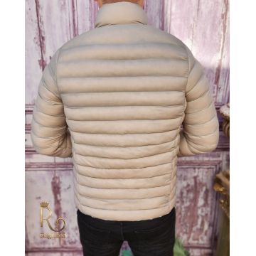 Geaca de bărbați, Slim Fit, din fâș umpluta cu vatelina, Bej - GC740
