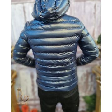 Geaca de iarna barbateasca albastra, croiala slim-fit - GC730