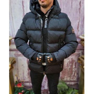 Geaca scurta de bărbați, groasa, neagra - GC746