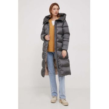 Hetrego geaca de puf femei, culoarea gri, de iarna