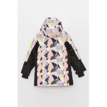 Jacheta parka cu model geometric