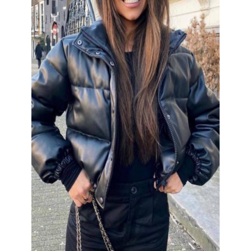 JACHETA PUFFER CROP HILAR neagra