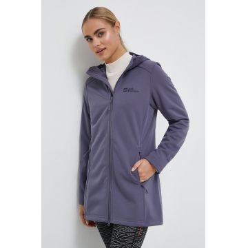 Jack Wolfskin jacheta de exterior Windhain culoarea violet, de tranzitie