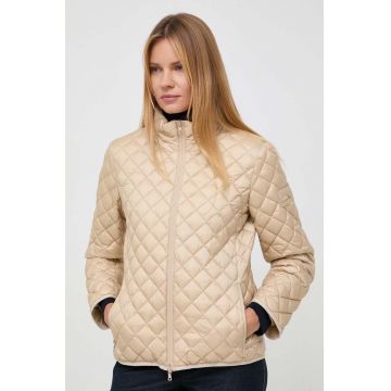 Max Mara Leisure geaca bomber de puf femei, culoarea bej, de tranzitie