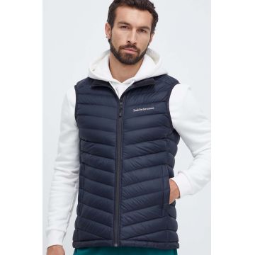 Peak Performance vesta de puf barbati, culoarea negru, de tranzitie Peak Performance vesta de puf barbati, culoarea negru, de tranzitie