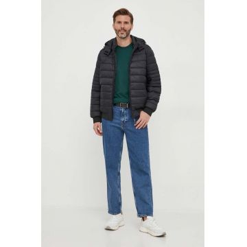 Pepe Jeans geaca barbati, culoarea negru, de iarna