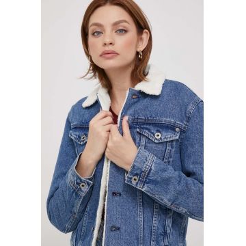 Pepe Jeans geaca jeans Rose femei, de tranzitie