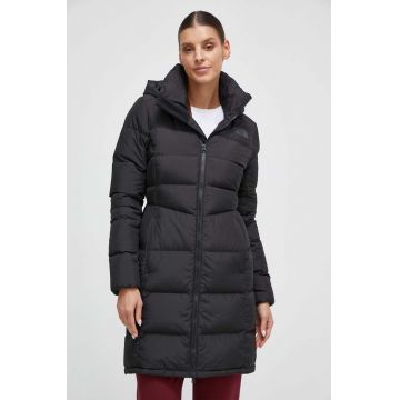 The North Face geaca de puf femei, culoarea negru, de iarna