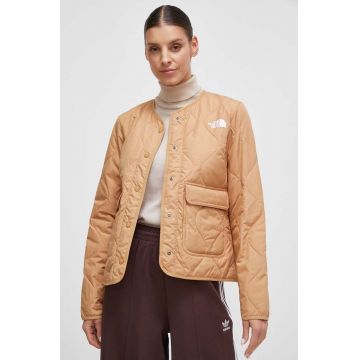 The North Face geaca femei, culoarea maro, de tranzitie