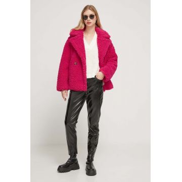 UGG geaca femei, culoarea roz, de tranzitie