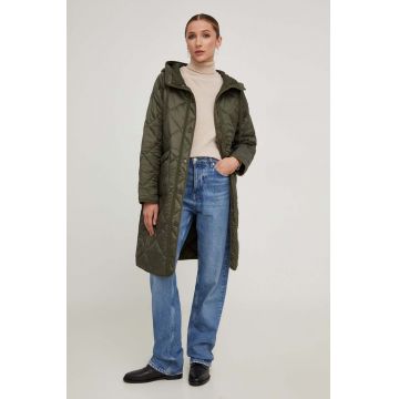 Answear Lab geaca femei, culoarea verde, de tranzitie, oversize